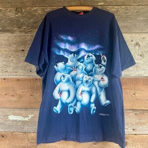 Vintage 90s Coke Coca Cola T-shirt Tee Shirt Polar Bear 1994 Single Stitch XL